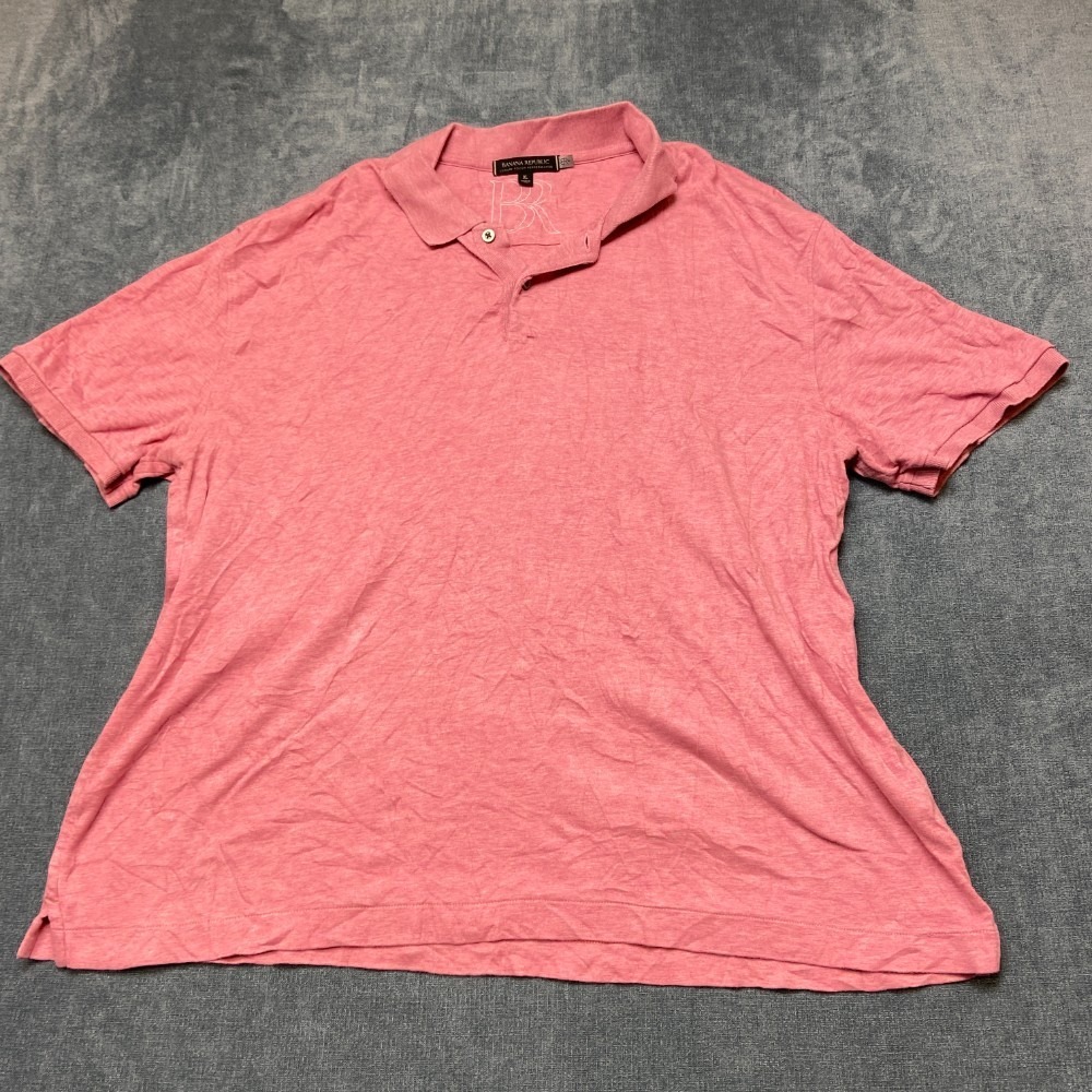 Banana Republic Luxury Touch Performance Polo Shirt Mens XL Pink Tennis Golf